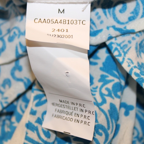 NWT POPVIL Blue/White Floral pattern strapless maxi dress with ruffles in Sz (M) - Picture 7 of 9